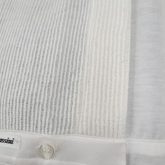 Oleg Cassini Crisp White Vintage Polo Men's Large Eclectic Grandpacore - Picture 3 of 8